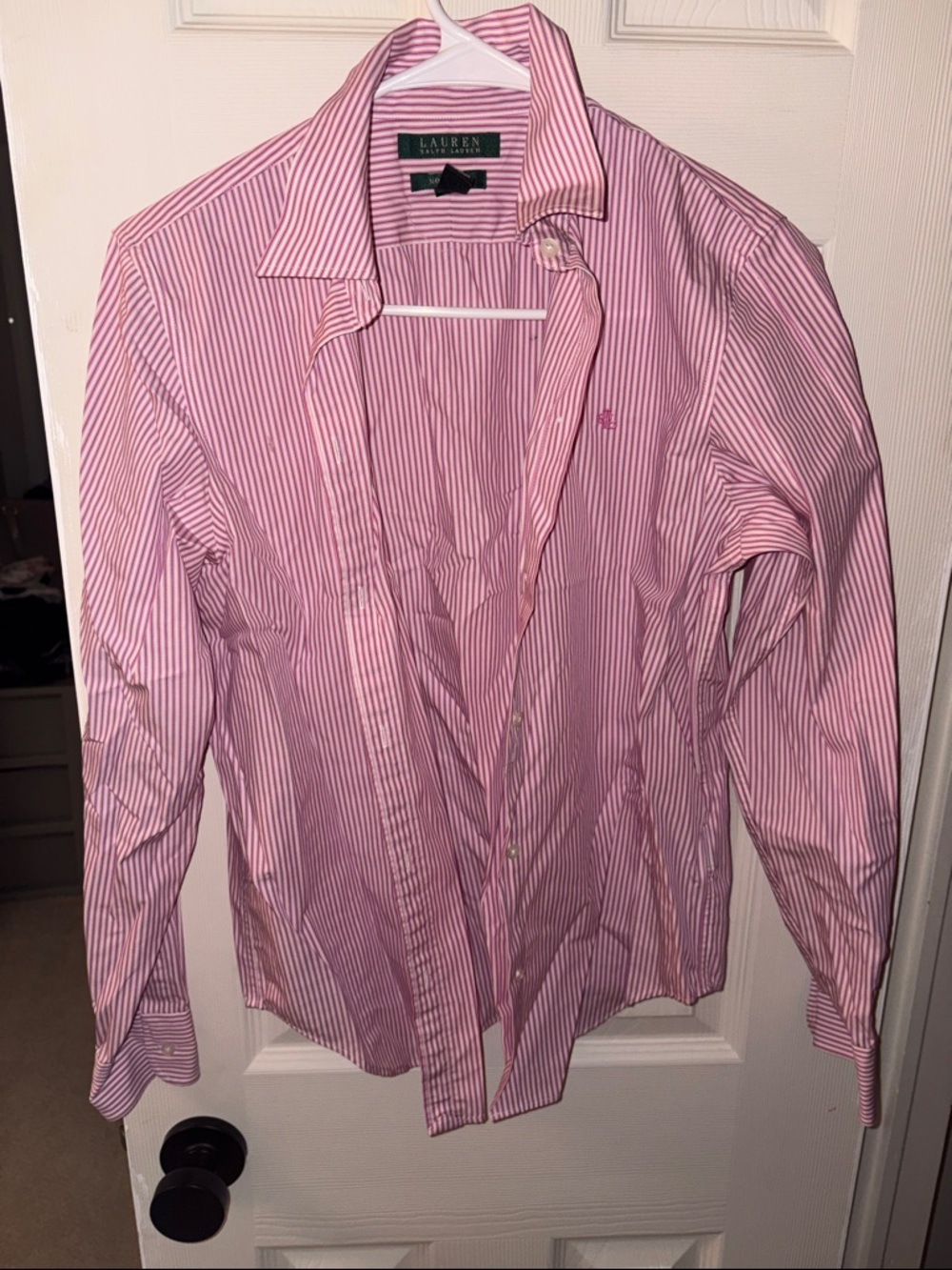 Lauren Ralph Lauren Pink Striped Button-Down Shirt